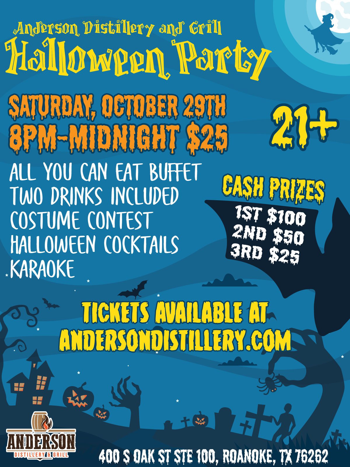 Anderson Distillery & Grill's Halloween Party Southlake Style